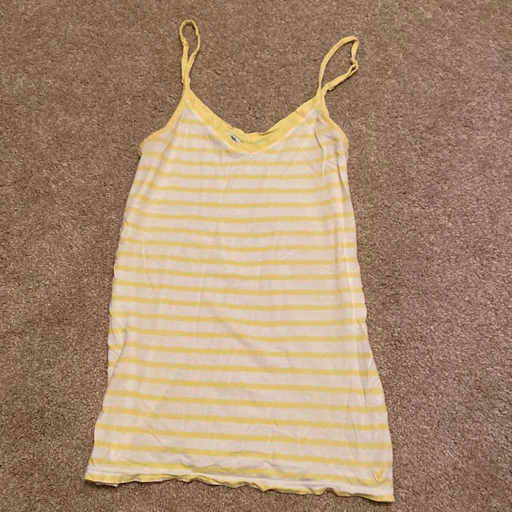 American Eagle Yellow and White Striped Tank